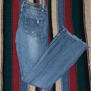 Rubber band stretch flare jeans